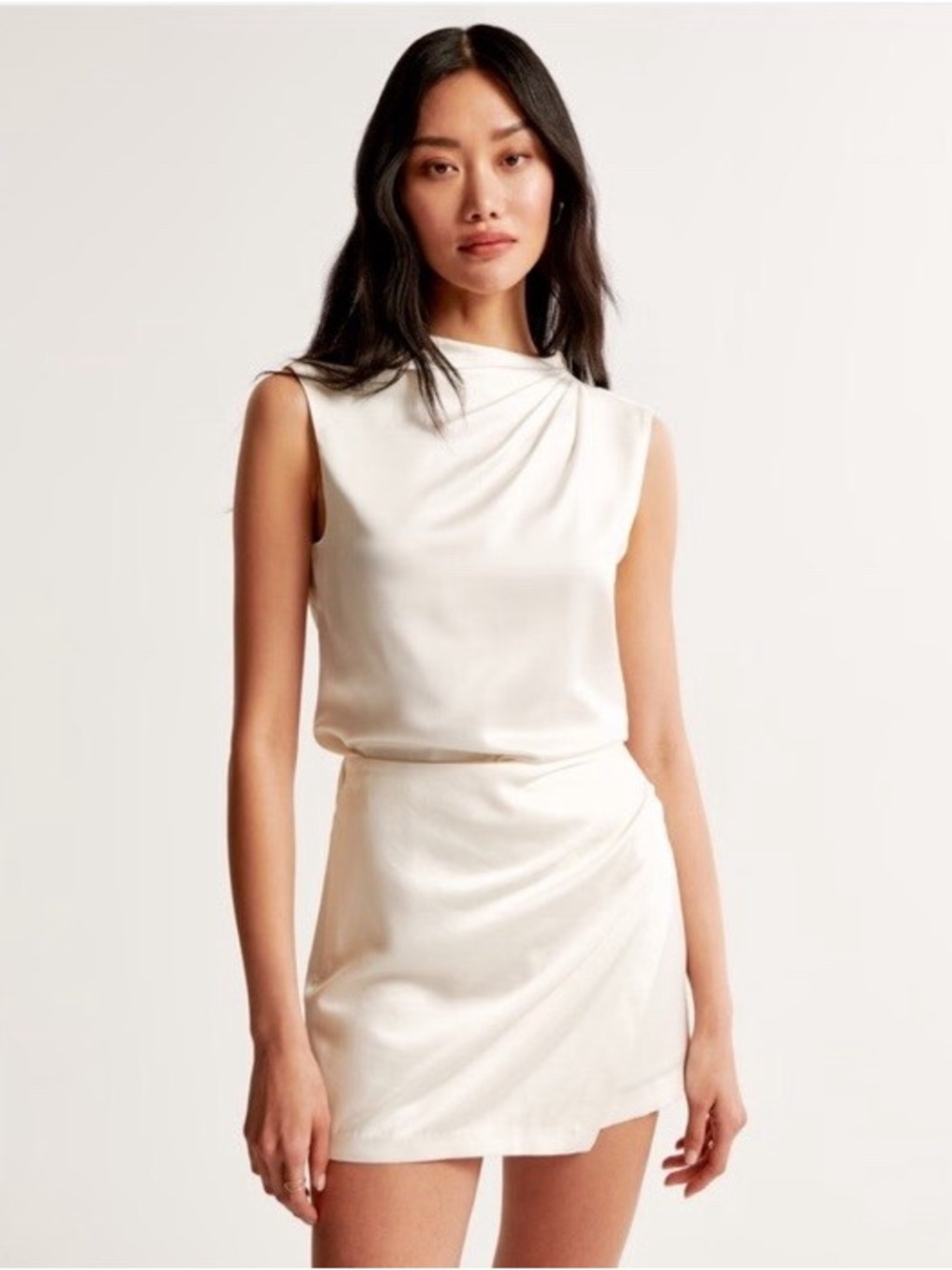 Abercrombie & Fitch Cream Sleeveless Mini Dress